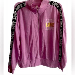 Light pink and black zip hoodie